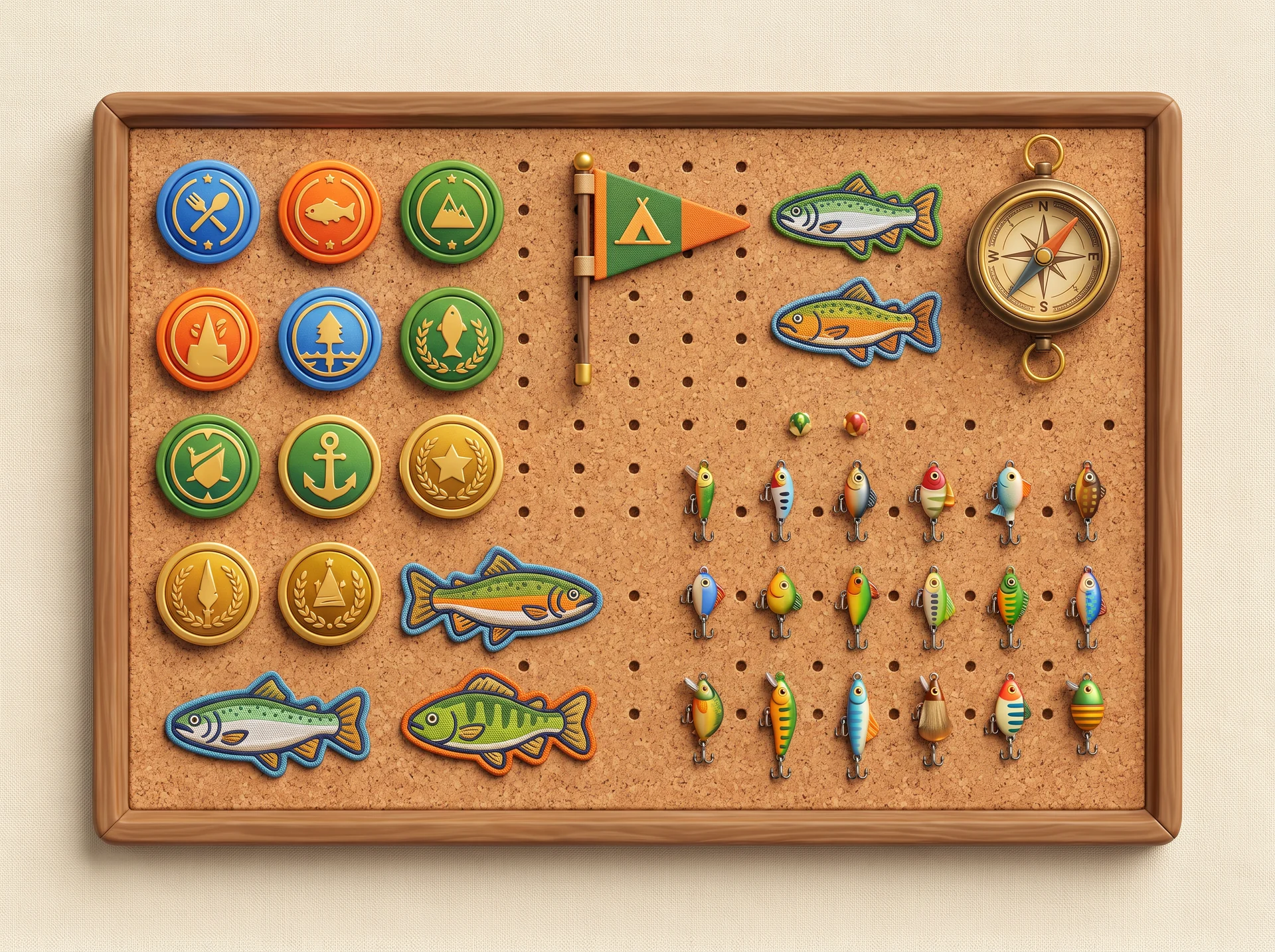 Fictional Campwater badge board