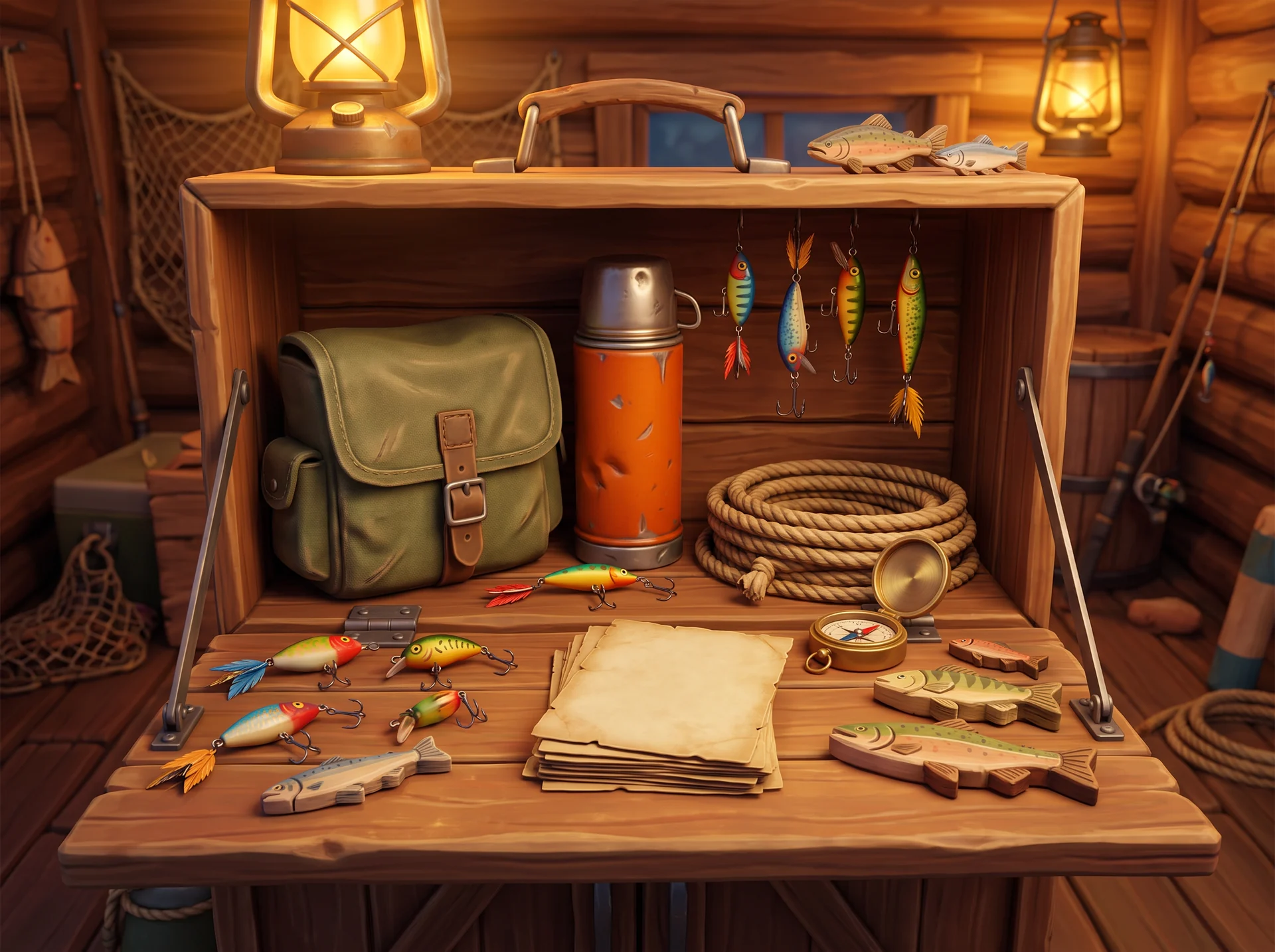 Fictional Campwater gear shelf